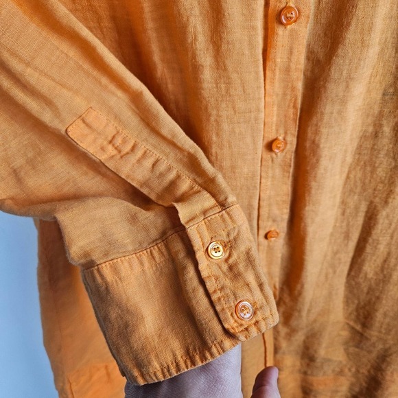 MaxMara Weekend‎ Linen Tunic M? Light Orange Long Sleeve Top Lagenlook - Picture 4 of 10
